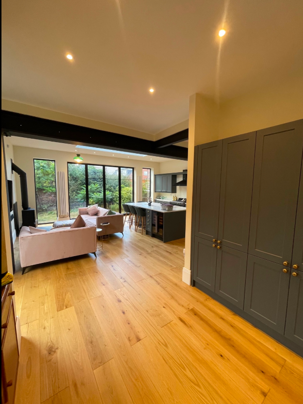 Completed fitted kitchen by LJT Joinery & Construction.